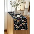 thumbnail image 5 of Table Runner 70 Inches Long for Kitchen Dining, Spring Floral Dresser Scarf Farmhouse, Dining Table Decorations for Wedding/Parties, Elegant Pastoral Flowers Butterflies Black 13 x 70 In, 5 of 8