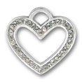thumbnail image 1 of Sterling Silver 30" 1mm Box Chain Cubic Zirconia Bling Cutout Heart Pendant Necklace, 1 of 2