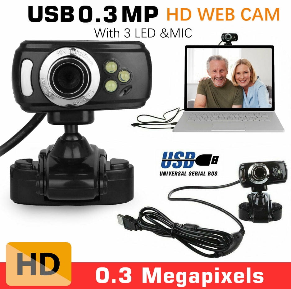Night Vision Webcam Cam Camera Clip-on w// MIC for Computer PC Laptop Desktop TO
