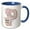Blue/White, variant on 3drose, Cute Pink Unicorn Monogram Initial P, 11oz Two-tone Yellow Mug