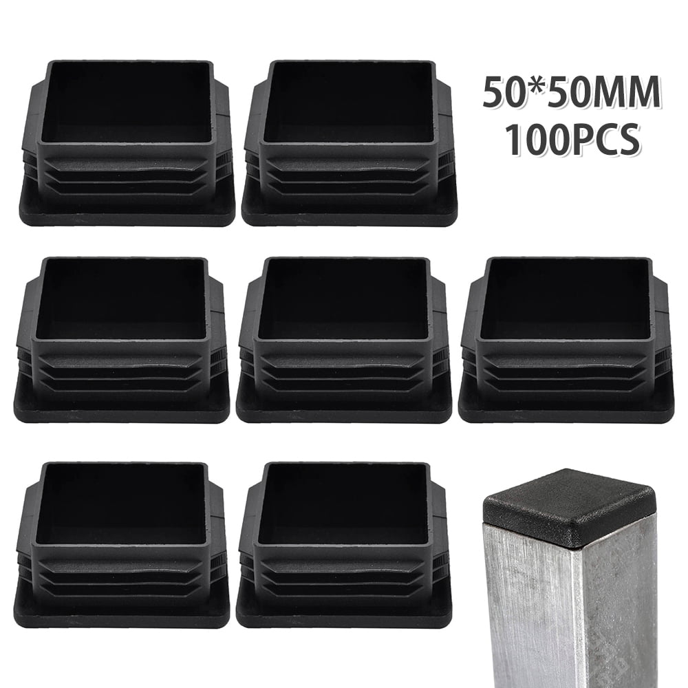 6 of 100mmx 100mm Plastic End Caps for metal box section
