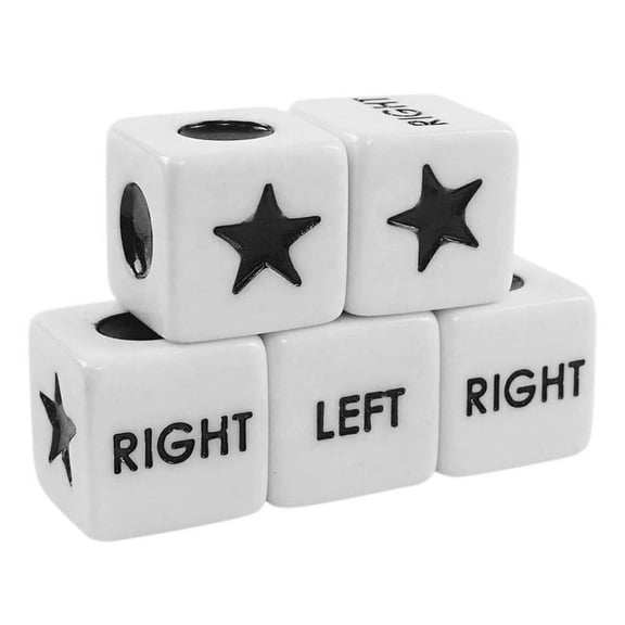 Joyfeel 5Pcs Left Right Center Dice Six Sided 16mm Standard Size Acrylic Dice Easy to Grip Game Dice Games Accessories