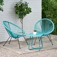 thumbnail image 2 of Christopher Knight Home Anson Outdoor Woven 3 Piece Chat Set by  Teal + Black, 2 of 5
