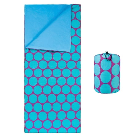 Wildkin Big Dot Aqua Original Sleeping Bag, Blue, 66x30