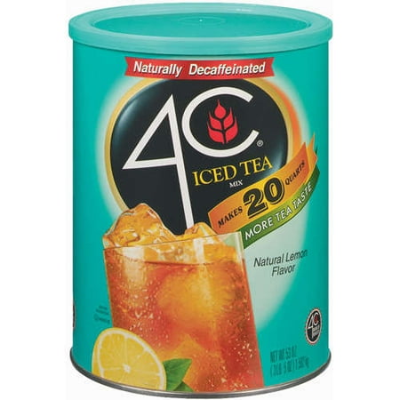 4C Decaf Iced Tea Mix, Lemon, 50.2 Oz, 1 Count