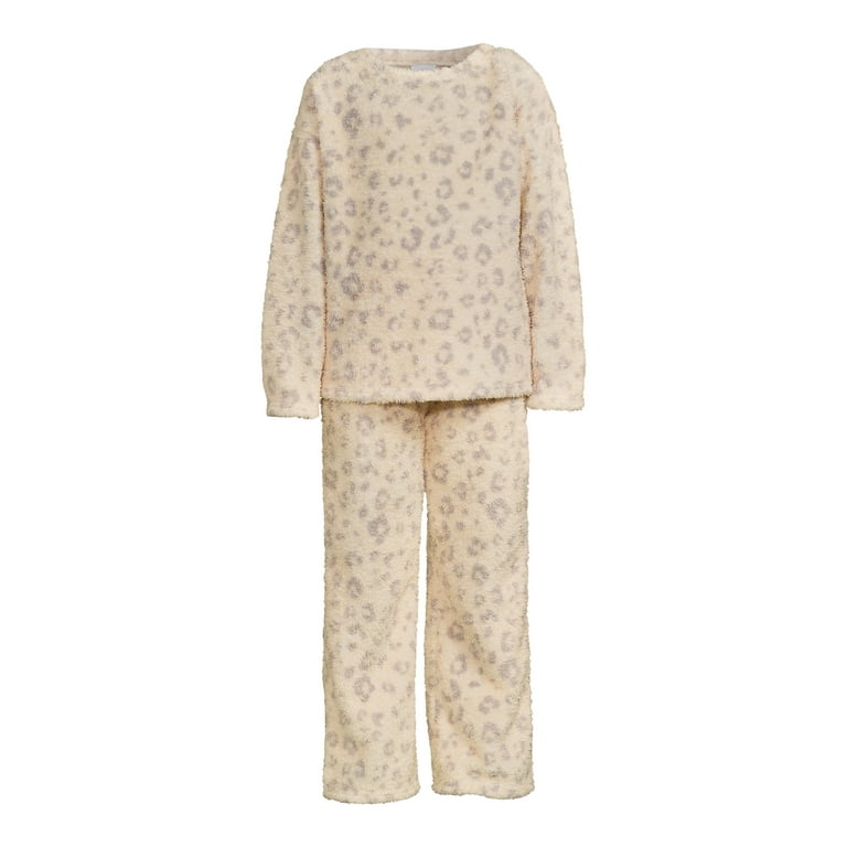 Wonder Nation Girls Long Sleeve Plush Pajama Top and Pants with Headband 3 Piece Set Sizes 4 18 Plus Walmart