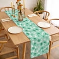 thumbnail image 3 of Green Flowers Table Runner - 48 Inch Long, Kitchen Dining Table Runner Dresser Scarves, Vintage Floral Leaves Pastoral Country Farmhouse Decor for Coffee Tables Wedding Party Banquet, 3 of 8
