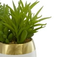 thumbnail image 5 of Northlight Mixed Artificial Succulent Arrangement in Ceramic Pot - 6.5", 5 of 5
