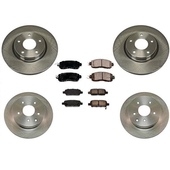 Front & Rear Brake Rotors w Ceramic Pads for Nissan Altima 13-18 4 Door Sedan