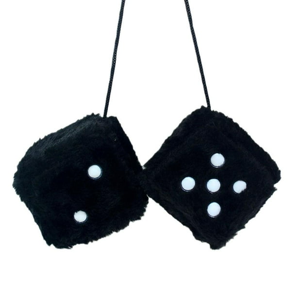 Dados colgantes suaves y esponjosos para espejo de coche, regalo ideal para cumpleaños y Navidad, terciopelo/felpa, 7,5 cm