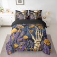 thumbnail image 3 of Feelyou Rustic Mushroom Plant Twin Bedding Sets 7-Piece, Mystic Eyes Skeleton Bedding Comforter Set, Vintage Hippie Bohemian Reversible Sheet Sets, Luxury Bedroom Decor, 3 of 9