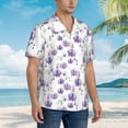 thumbnail image 2 of Lsque Orchids Flowers pattern Hawaiian Shirt for Men, Unisex Summer Beach Casual Short Sleeve Button Down Shirts-Small, 2 of 9