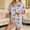 Light Blue, variant on Summer Sales Womens Pajama Sets Satin Fall Pumpkin Print Short Sleeve Button Loungewear Halloween Pajama Sets for Women 2 Piece