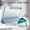 thumbnail image 3 of JETech Case for Samsung Galaxy Tab S10 FE / S9 FE 10.9-Inch with S Pen Holder, Clear Transparent Hard PC Back, Protective Tri-Fold Stand Tablet Cover, Auto Wake/Sleep (Light Blue), 3 of 6