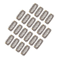 Unique Bargains 20 Pcs U Shape Snap Wig Clips for Hair Extension Brown