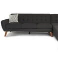 thumbnail image 5 of Poundex Furniture 2 Piece Fabric Sectional Sofa Set in Ash Black, 5 of 6