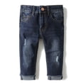 thumbnail image 1 of KIDSCOOL SPACE Pantalon en Denim Déchiré pour Bébé Fille Garçon avec Bande Élastique Intérieure, 2-3 Ans, 1 of 6