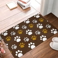 thumbnail image 5 of XMXT Non-Slip Polyester Bathroom Rugs Kitchen Door Mat, Brown Animal Paw Prints Machine Washable Bath Mats Rug for Kitchen Shower Bathtub Decor, 15.7 x 23.6 inches, 5 of 9
