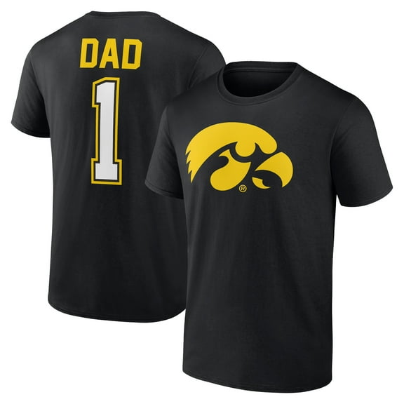Men's Black Iowa Hawkeyes Father's Day #1 Dad T-Shirt
