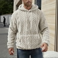thumbnail image 2 of FYDUU Mens Fuzzy Hoodie Pullover Sweatshirts Heavyweight Winter Hooded Textured Sweatshirt Soft Casual Streetwear Top Outerwear Mens Graphic Hoodies, 2 of 7