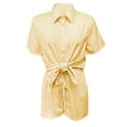 thumbnail image 6 of Roncen Women's Striped Shirt & Shorts Set - Casual Button-Down Collar Long Sleeve Two-Piece Outfit with Comfortable Fit & Stylish Design, 6 of 7
