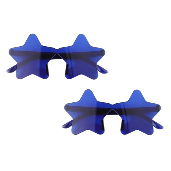 2Pcs Frameless Star Sunglasses Transparent Candy Colored Sunglasses Party Star Glasses Event & Party