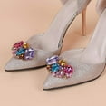 thumbnail image 3 of 2 Pack DIY Crystal /Colorful Rhinestone Shoe Buckle/Removable High s Charms/Bridal Wedding Shoe Decoration - Multifunctional Multicolor, 3 of 8