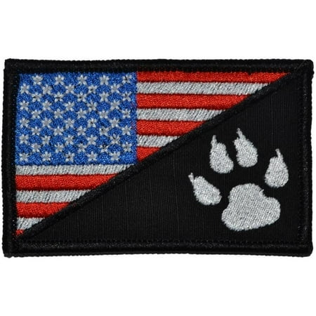 K9 Tracker Paw USA Flag - 2.25x3.5 Patch