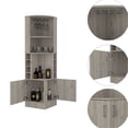 thumbnail image 2 of Space - efficient Corner Bar Cabinet / For Dining Room Use / 8 Bottle Cubbies & 2 Open Shelves, 2 of 5