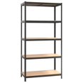 thumbnail image 2 of vidaXL Shelf Storage Office Bookshelf Shelving Unit Steel and Engineered Wood, 2 of 14