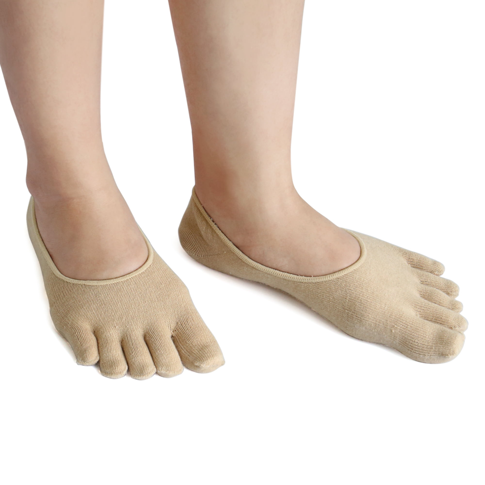 2 Pair Moisturising Comfy Spa treatment Five Toes Gel Heel Socks Skin ...