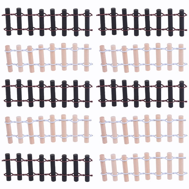 MasteelfCA 10PCS Miniature Fairy Garden Fence Dollhouse Mini Fence Plant Pot Border Fence