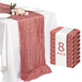 thumbnail image 1 of Fixwal Set de 8 Caminos de Mesa de Gasa Plisada Rosa Empolvado 89x305 cm, 1 of 8