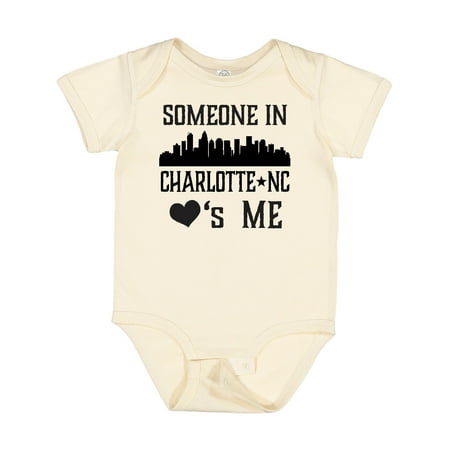 

Inktastic Charlotte North Carolina Someone Loves Me Boys or Girls Baby Bodysuit