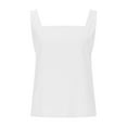 thumbnail image 4 of Tops for Women Tank Tops Women Women's Solid Color Casual Summer Neck Sleeveless Tank Tops White XXXL, 4 of 9