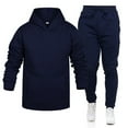 thumbnail image 2 of CharmCyan Men’s White Hoodie and Sweatpants Set, Soft Fleece Tracksuit, Casual Athletic Loungewear for Outdoor and Indoor Use Dark Blue L, 2 of 2