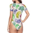 thumbnail image 4 of Daiia Cute Chameleons Women'S Crew Neck Short Sleeve Slim Fit T Shirts Tops Basic Bodysuit Leotard Clothing-Small, 4 of 9