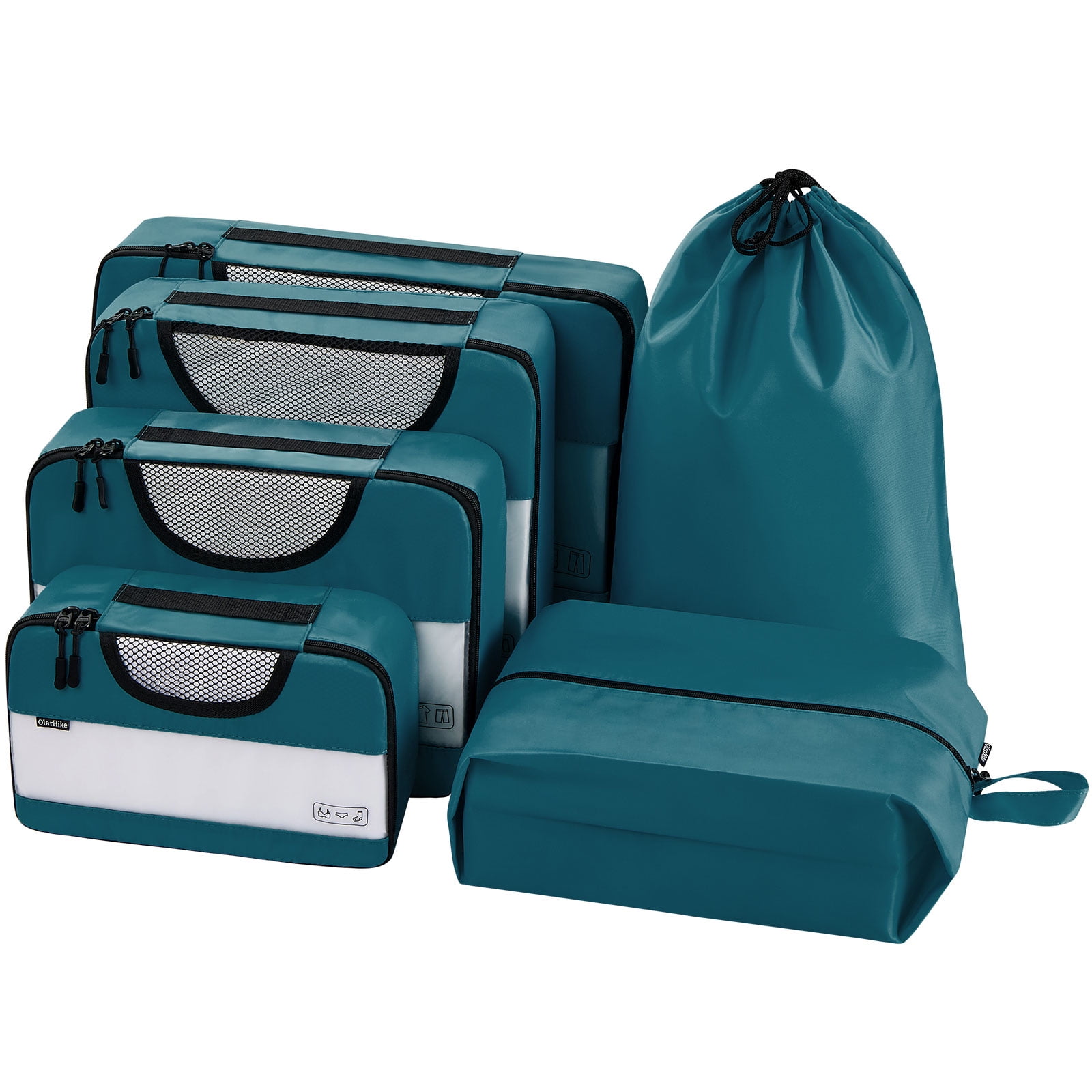 Blue 6 Set Travel Organizer Bags for Luggage with Shoe Bag 