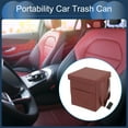 thumbnail image 3 of Unique Bargains car trash can 1 Pc Garbage Bag Middle Seat Faux Leather trash bin Red 1 Pcs (S), 3 of 6