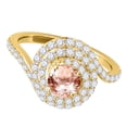 thumbnail image 2 of Mauli Jewels Rings for Women 1.60 Carat Interwined Design Diamond And Moragnite Ring 4-prong 14k Yellow Gold, 2 of 6