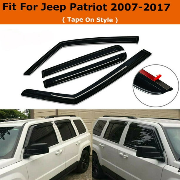 POSSBAY For Jeep Patriot 20072017 4Pcs Smoke Window Visors Rain Guards