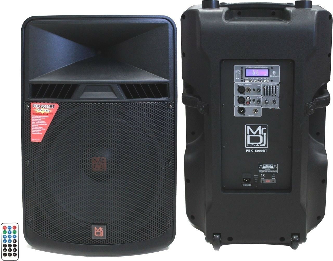 Mr. Dj USA PBX6000BT Dual 15Inch 3Way Portable Speaker