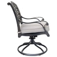 thumbnail image 3 of 27 Inch Swivel Outdoor Patio Dining Chair, Set of 2, Bronze - Saltoro Sherpi, 3 of 5