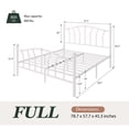 thumbnail image 5 of Amolife Full Bed Frame, Metal Platform Bed with Heart-Shaped Headboard and Footboard, 12.6'' Under-Bed Storage Space, No Box Spring Needed, White, 5 of 12