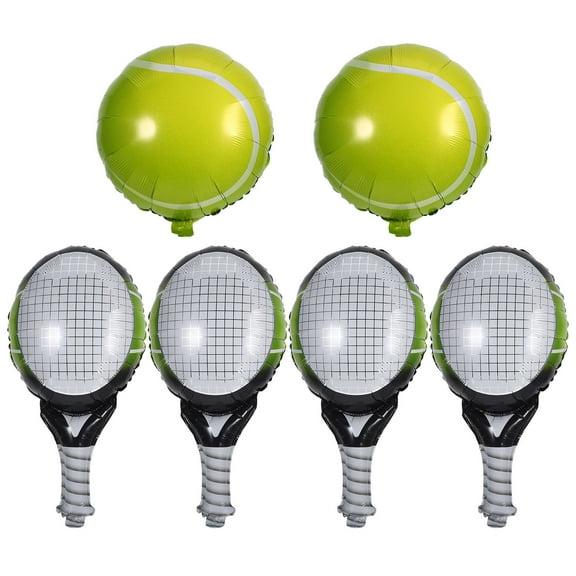 MLINS 3 Sets  Tennis Ball Aluminum Foil Cute Tennis Racket Balloons Sports Party Balloons