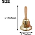 Hand Bell Image Hand Bell Gold 2.76 Inch Metal Ringing Bell with Solid Wood Handle, 1 ...