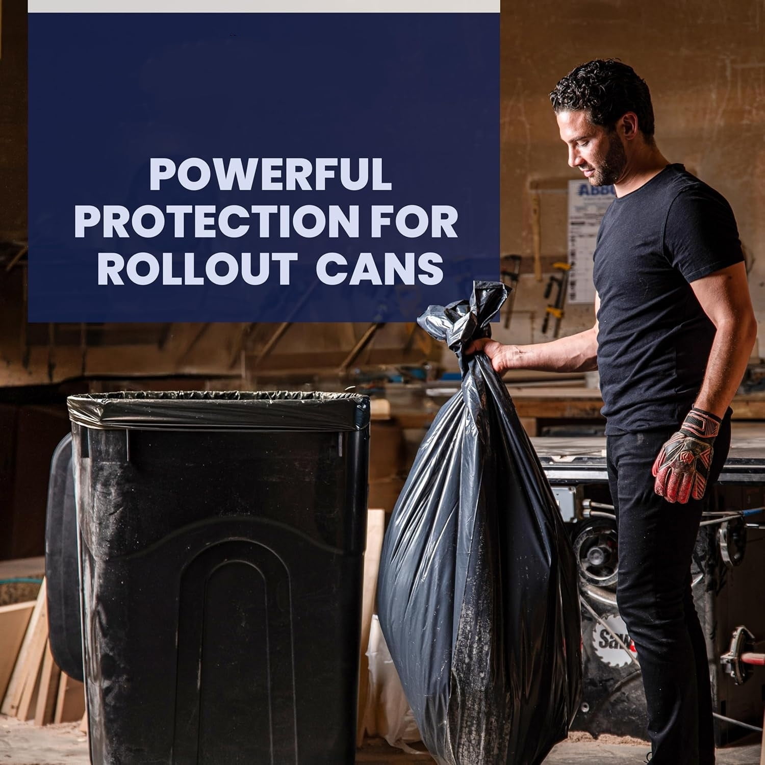 64-65 Gallon Trash Can Liners for Toter │ 2.0 Mil │ Black Heavy Duty Garbage Bags │ Rolls │ 49” x 59” (50 Count)