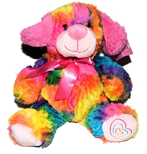 Bright Tie Dye Puppy Dog Plush Stuffed Toy Animal 10 inches | Walmart ...