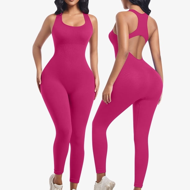 Body moldeador para mujer, color liso, moldeador de cintura, mono deportivo de fitness con cojín para el pecho.