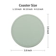 thumbnail image 6 of Casegrace Set of 6 Leather Coasters With Metal Holder Home Decorative Waterproof Cup Mat Kitchen Desktop Drink Coaster Set with Cork Base Green, 6 of 8